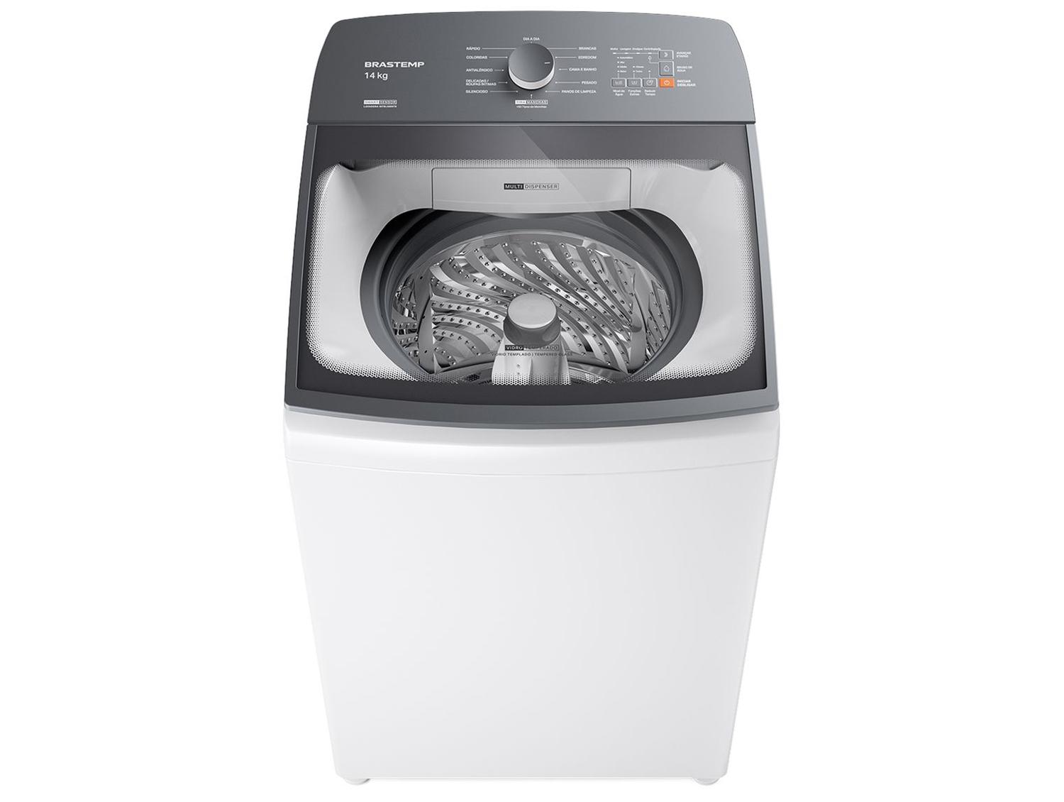 Lavadora de Roupas Brastemp 14kg Cesto Inox 12 Programas de Lavagem Branca BWJ14ABANA
