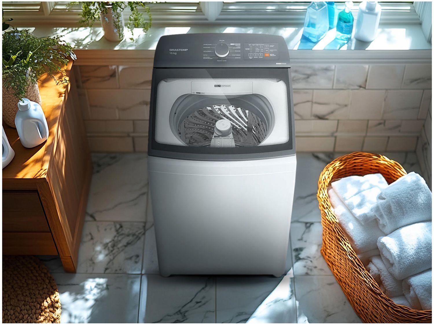Lavadora de Roupas Brastemp 15kg Cesto Inox