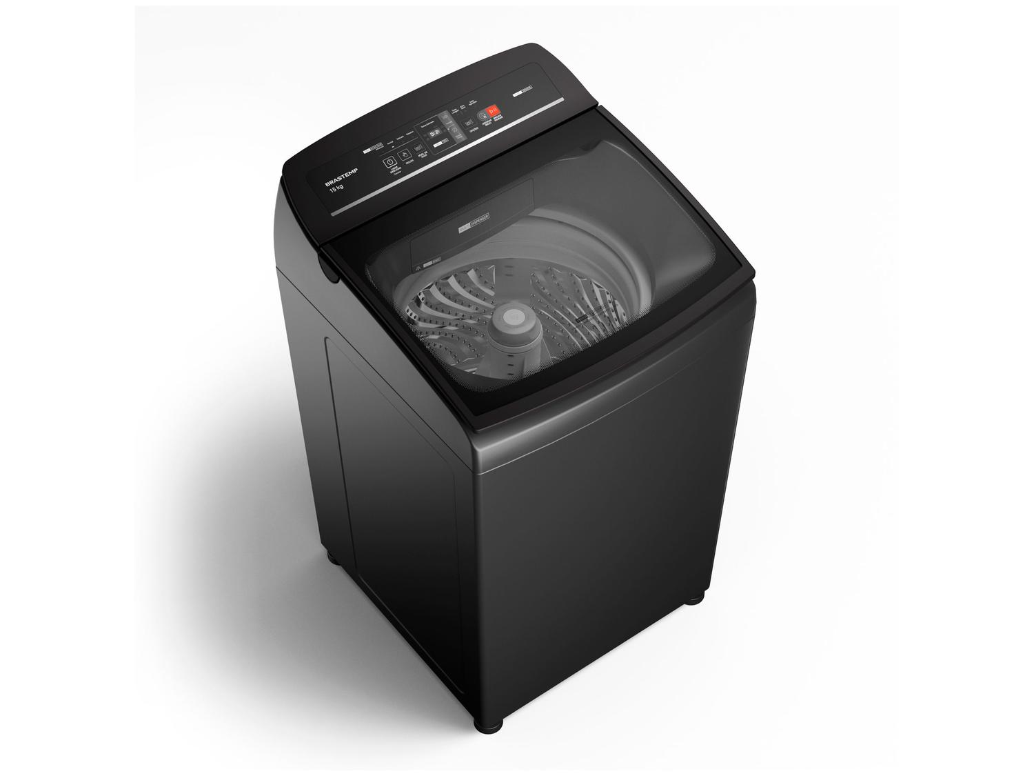 Lavadora de Roupas Brastemp 15kg Cesto Inox 4 Programas de Lavagem Cinza BWT15A9