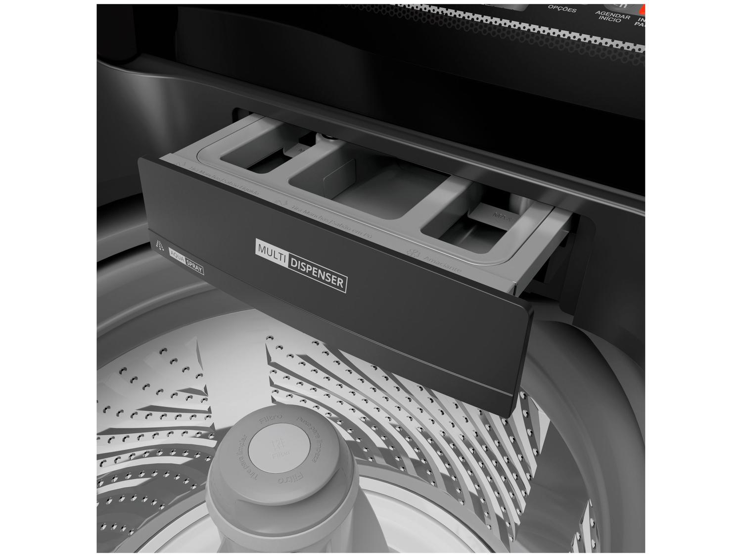Lavadora de Roupas Brastemp 15kg Cesto Inox 4 Programas de Lavagem Cinza BWT15A9