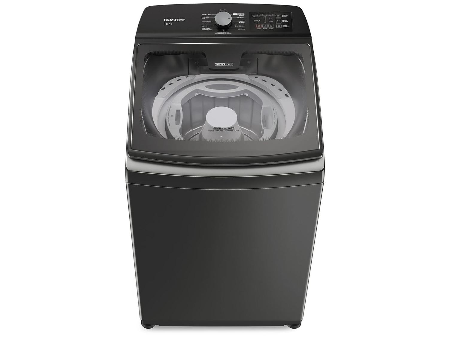 Lavadora de Roupas Brastemp 16kg 12 Programas de Lavagem Titânio BWD16