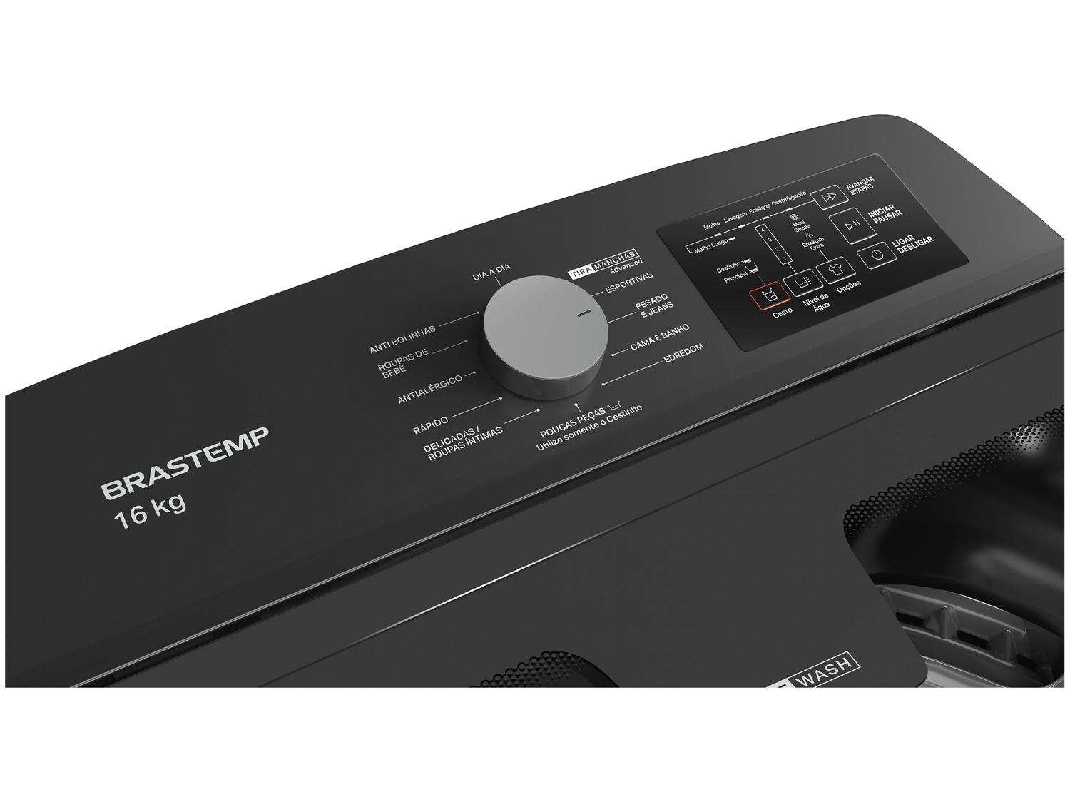 Lavadora de Roupas Brastemp 16kg 12 Programas de Lavagem Titânio BWD16