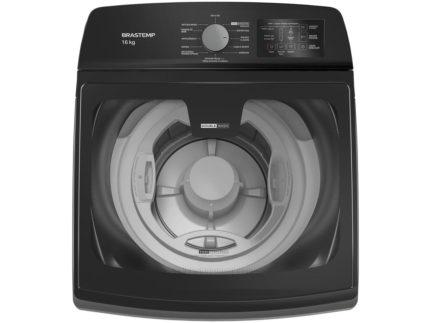 Lavadora de Roupas Brastemp 16kg 12 Programas de Lavagem Titânio BWD16
