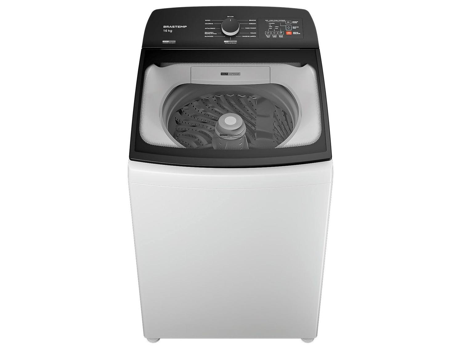 Lavadora de Roupas Brastemp 16kg Cesto Inox 12 programas Branco BWF16AB| Branco - 220V