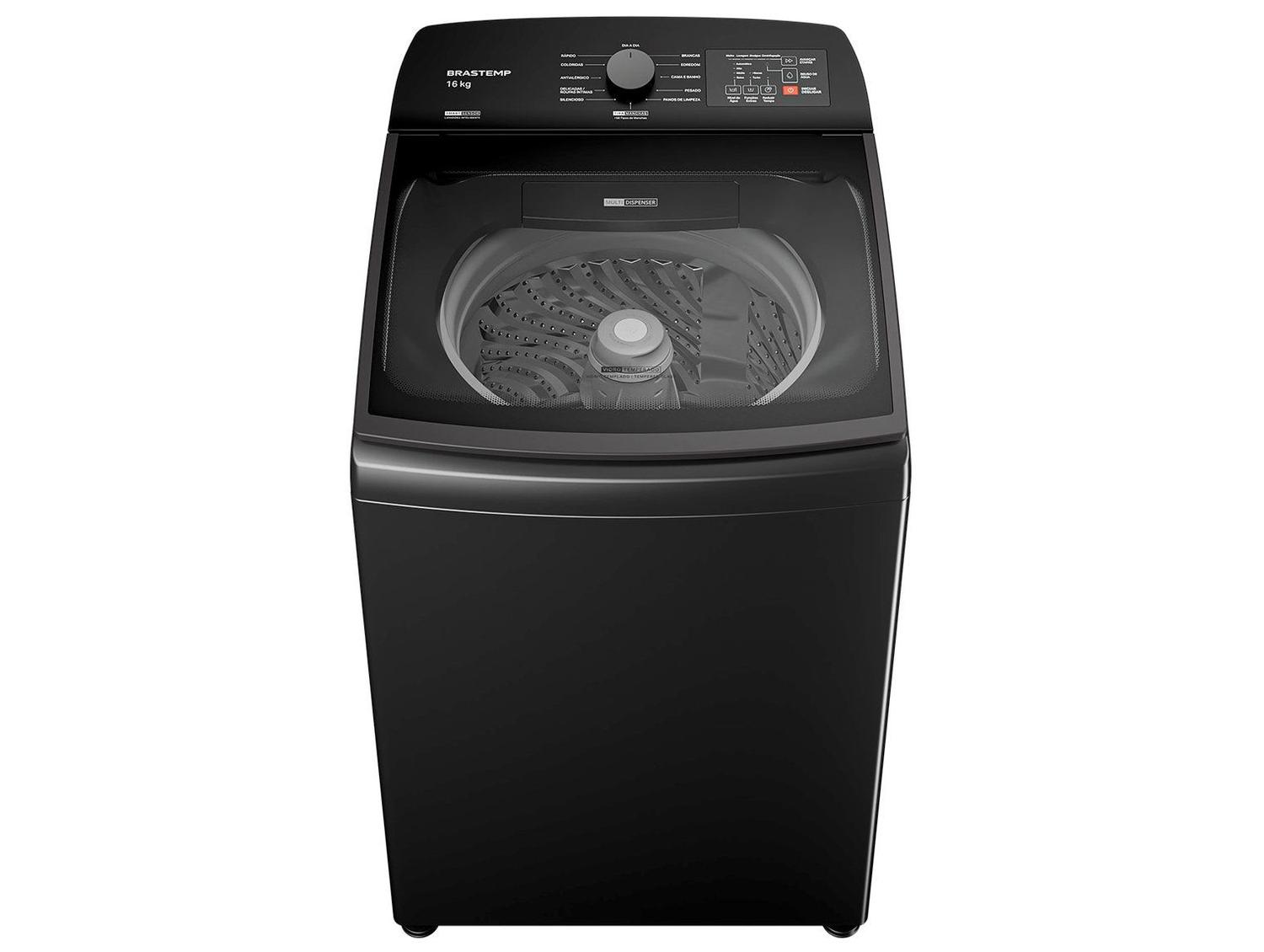 Lavadora de Roupas Brastemp 16kg Cesto Inox 4 Programas de Lavagem Cinza BWF16A9