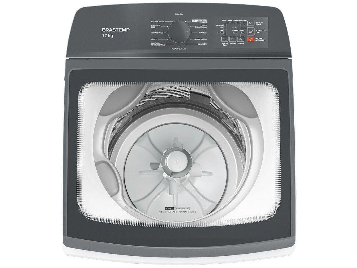 Lavadora de Roupas Brastemp 17kg Cesto Inox 12 Programas de Lavagem Branca BWK17