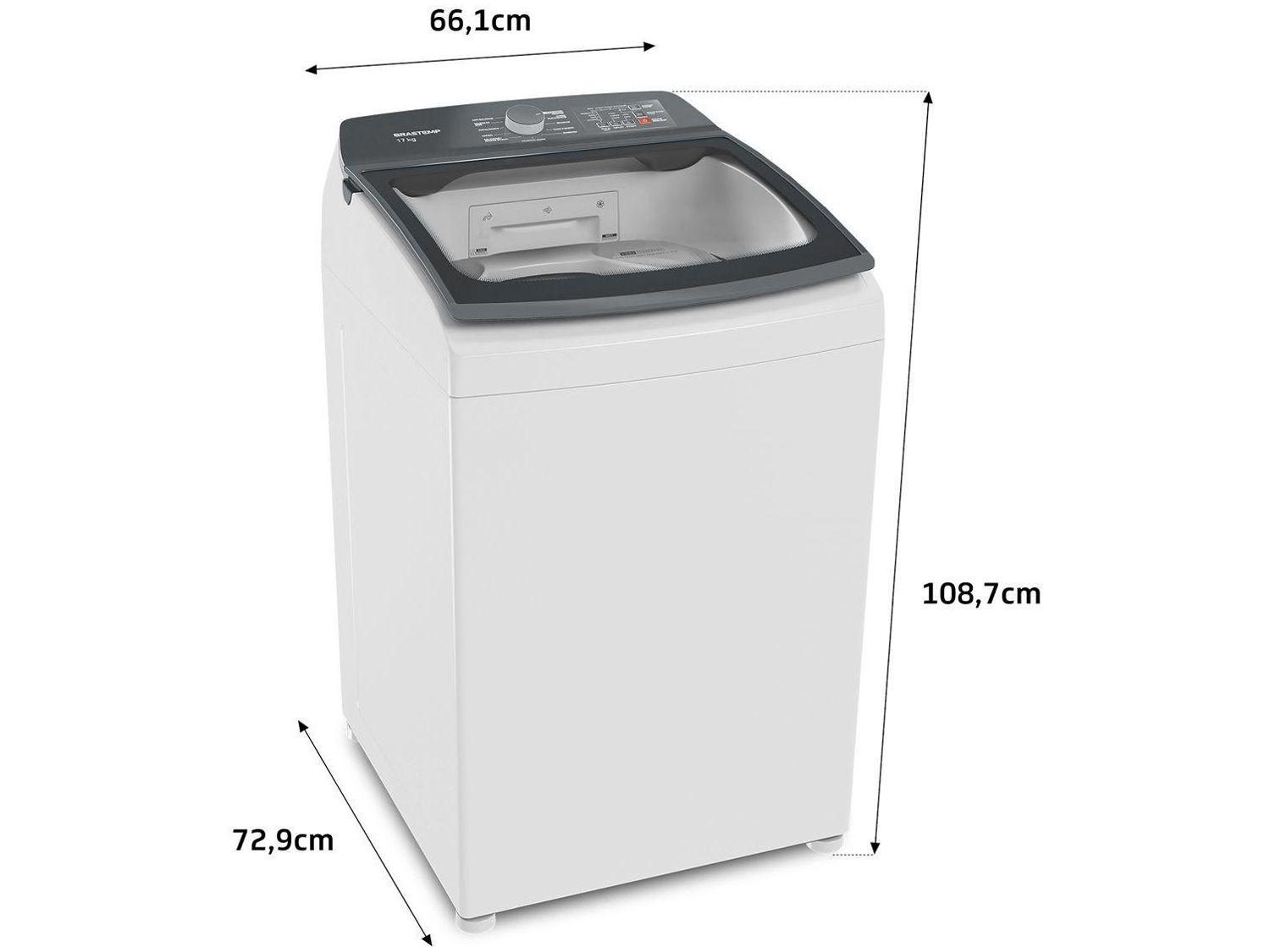 Lavadora de Roupas Brastemp 17kg Cesto Inox 12 Programas de Lavagem Branca BWK17