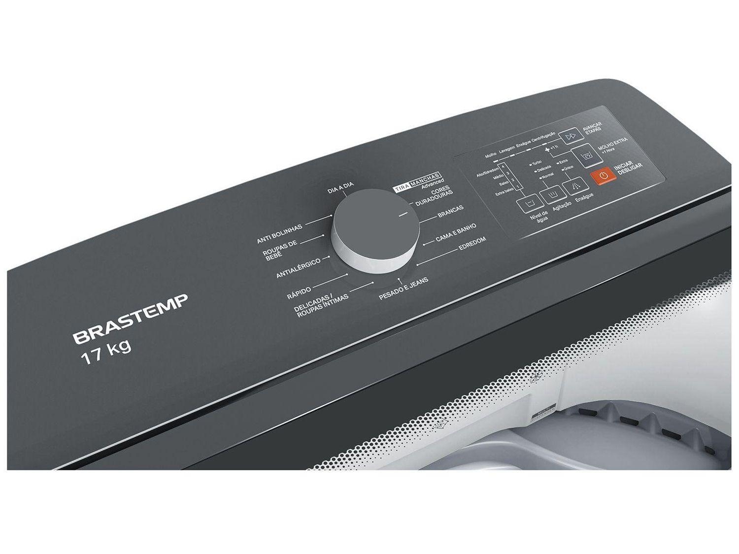 Lavadora de Roupas Brastemp 17kg Cesto Inox 12 Programas de Lavagem Branca BWK17