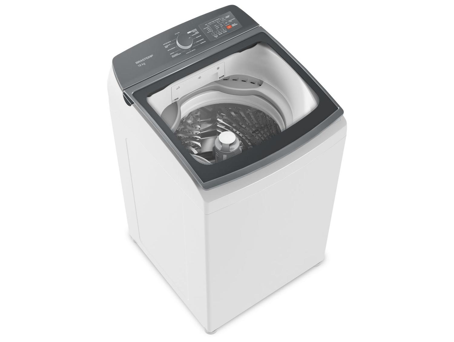 Lavadora de Roupas Brastemp 18kg Cesto Inox 12 Programas de Lavagem Branca BWF18AB