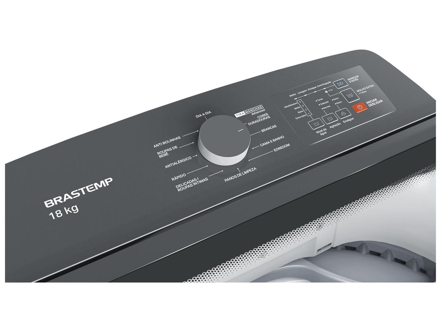 Lavadora de Roupas Brastemp 18kg Cesto Inox 12 Programas de Lavagem Branca BWF18AB