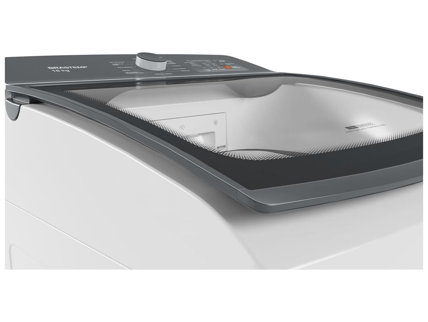 Lavadora de Roupas Brastemp 18kg Cesto Inox 12 Programas de Lavagem Branca BWF18AB