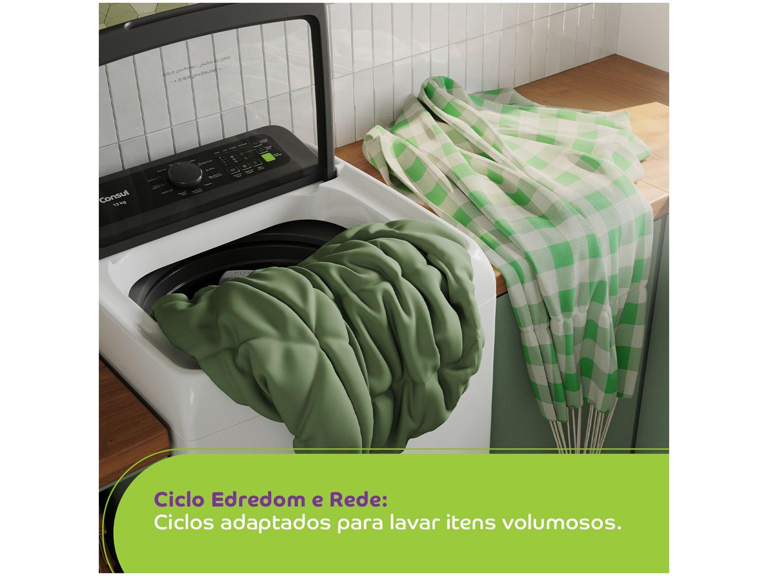 Lavadora de Roupas Consul 13kg Cesto Inox 12 Programas de Lavagem Branca CWN13AB