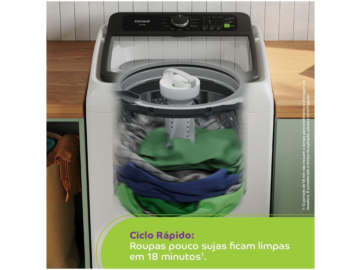 Lavadora de Roupas Consul 13kg Cesto Inox 12 Programas de Lavagem Branca CWN13AB