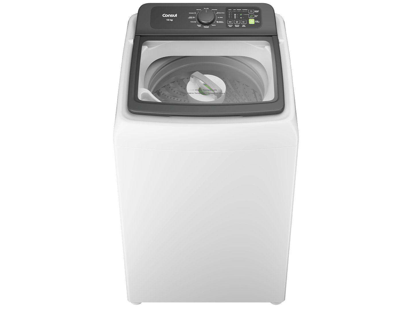 Lavadora de Roupas Consul 13kg Cesto Inox 12 Programas de Lavagem Branca CWN13AB