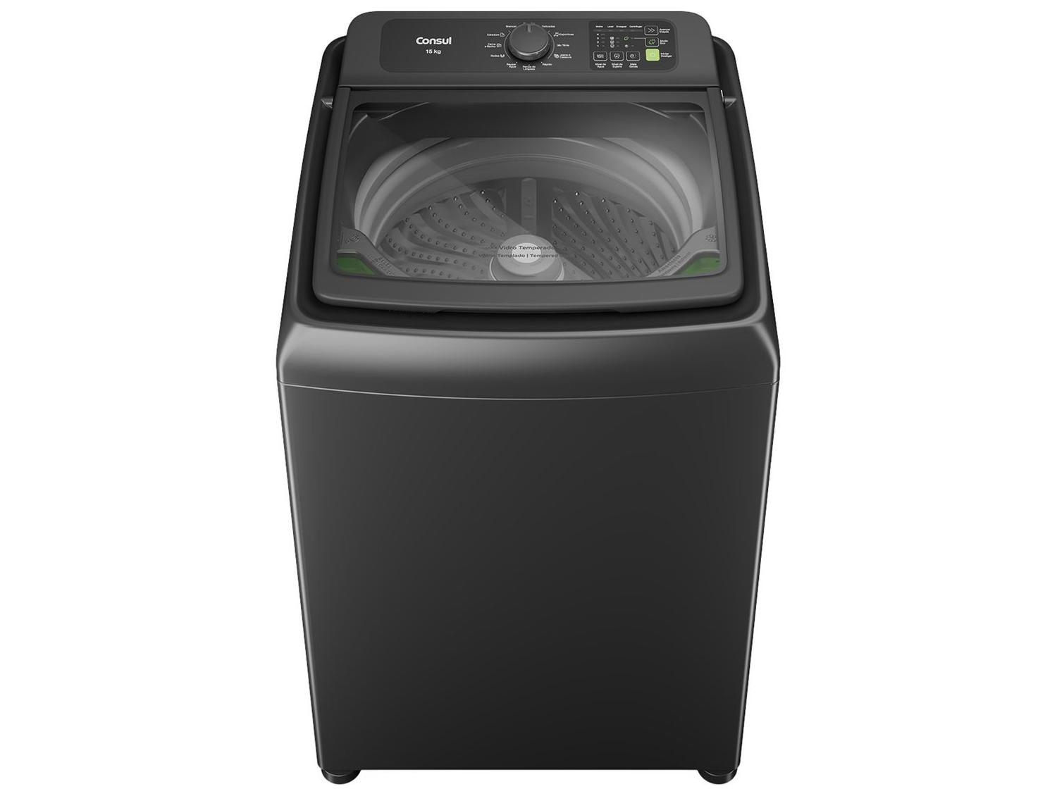 Lavadora de Roupas Consul 15kg 12 Programas de Lavagem Cinza Chumbo CWN15A9ANA