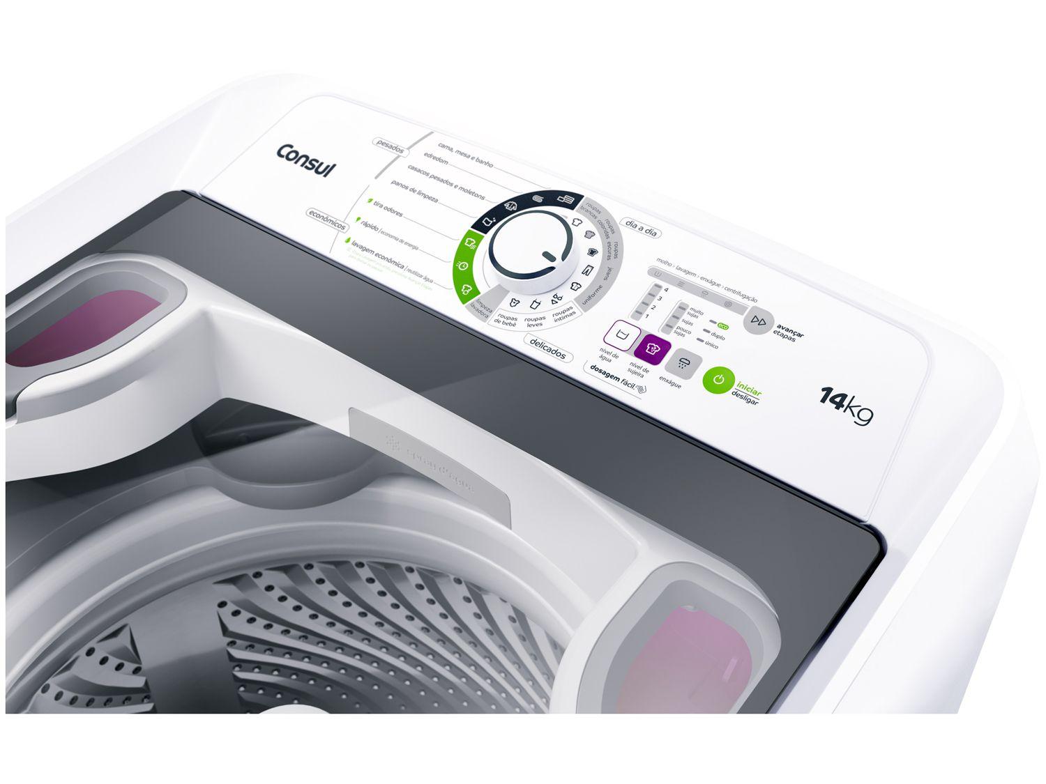 Lavadora De Roupas Consul CWH14AB 14Kg 14 Programas De Lavagem Branco