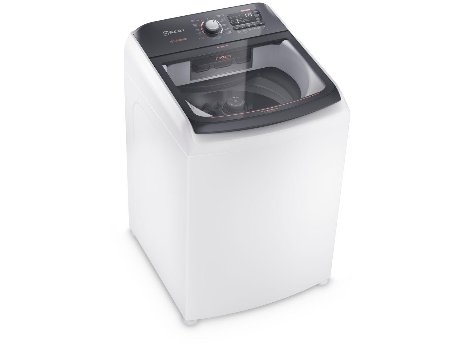 Lavadora de Roupas Electrolux 15kg Cesto Inox 11 Programas de Lavagem Branco Premium Care LEC15