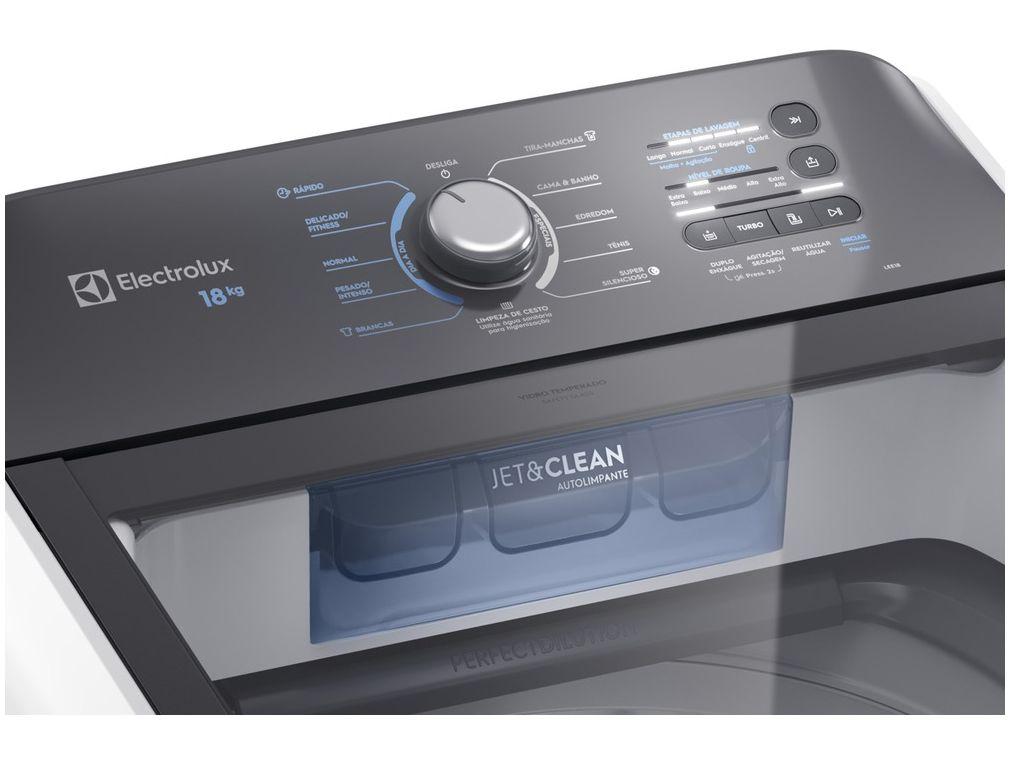 Lavadora de Roupas Electrolux 18kg Cesto Inox 11 Programas de Lavagem Branco Efficient LEE18
