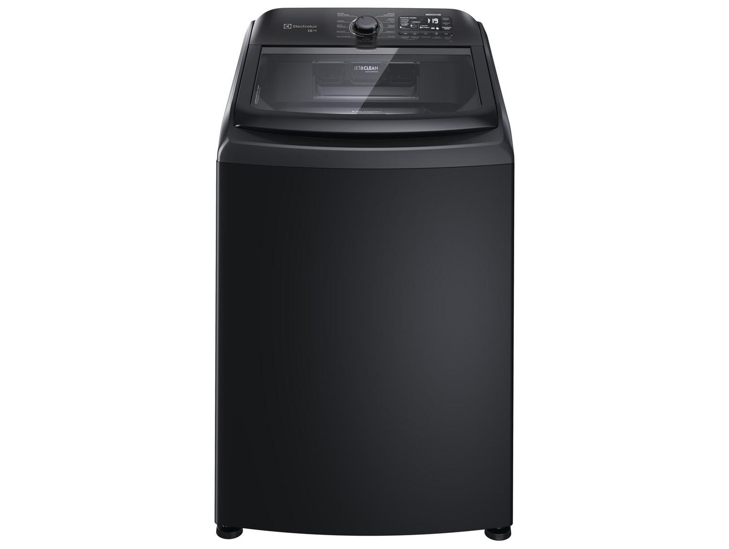Lavadora de Roupas Electrolux 18kg Preta Cesto Inox 11 Programas de Lavagem LEB18