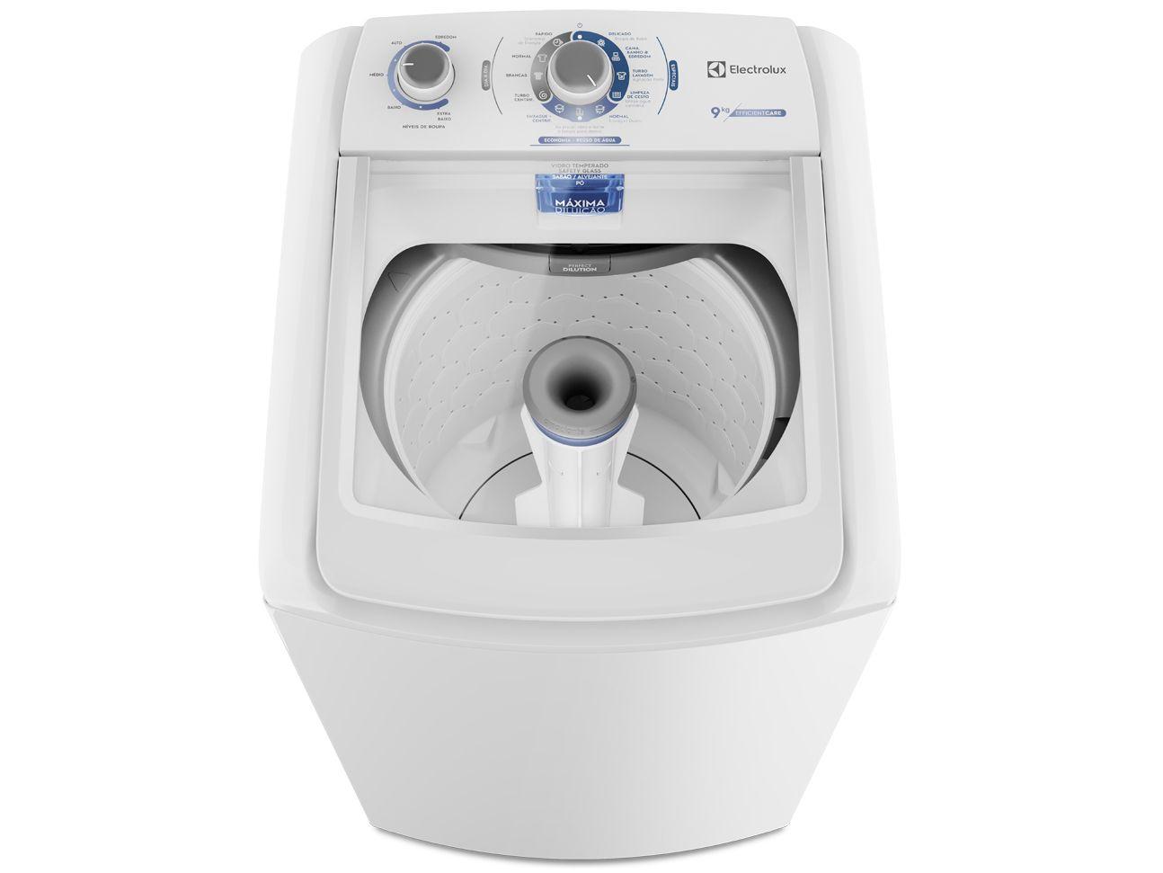 Lavadora de Roupas Electrolux 9kg 10 Programas de Lavagem Branco Efficient Care LED09
