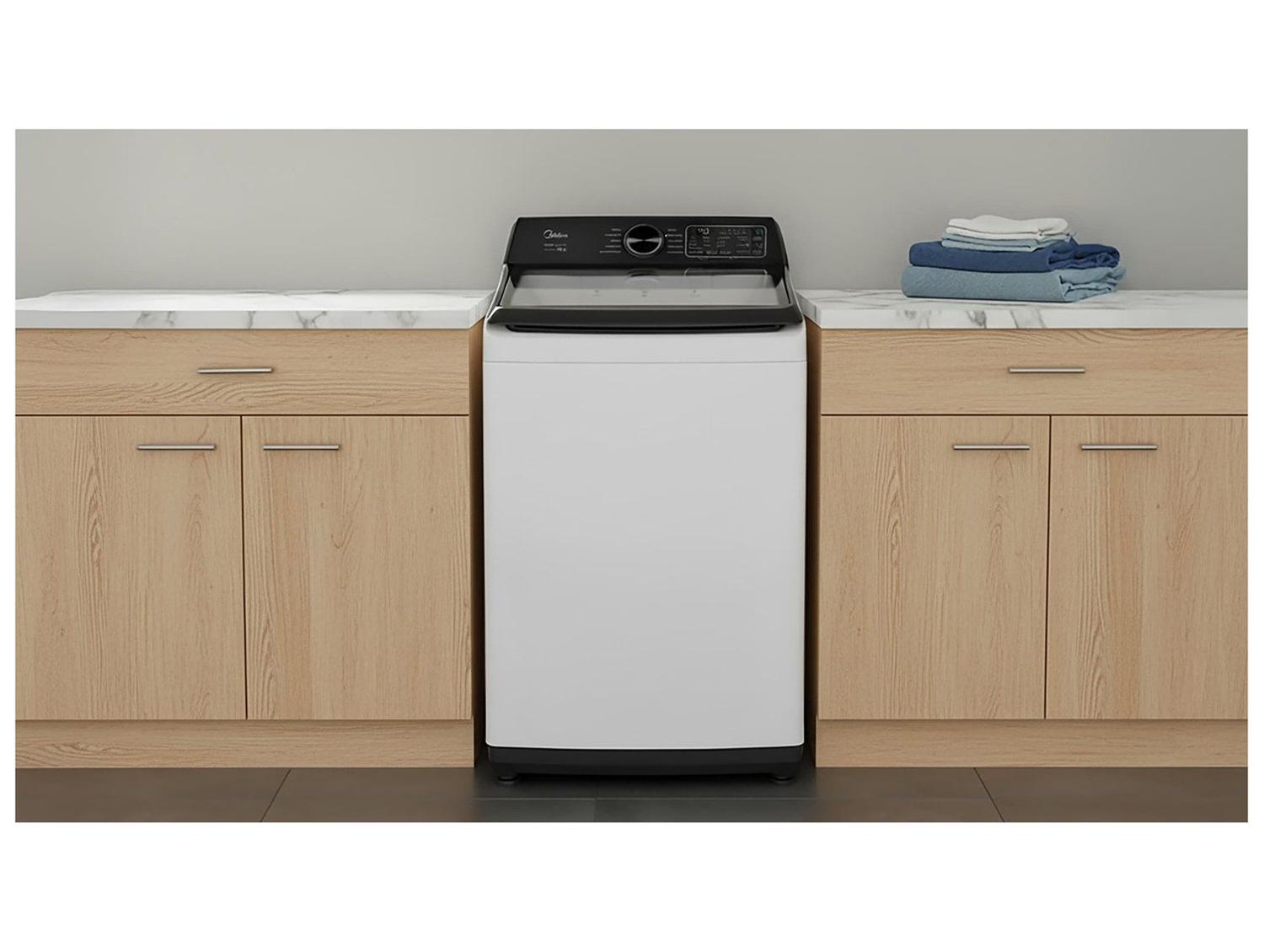 Lavadora de Roupas Midea 12kg 10 Programas de Lavagem Branco Wave