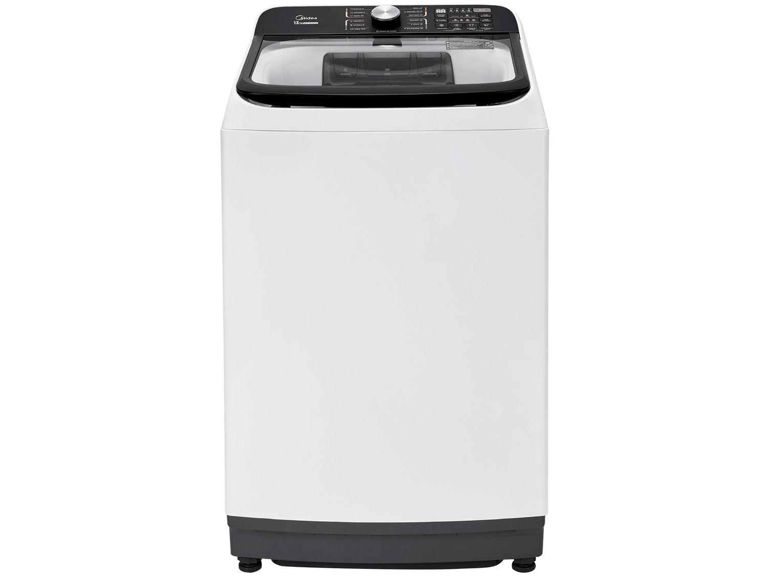 Lavadora de Roupas Midea 13kg Cesto Inox 13 Programas de Lavagem Branca Wave Agitator