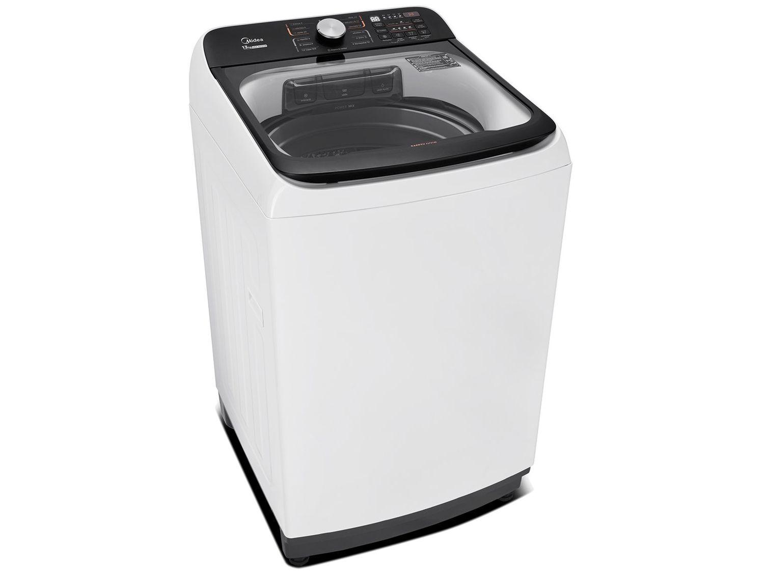 Lavadora de Roupas Midea 13kg Cesto Inox 13 Programas de Lavagem Branca Wave Agitator