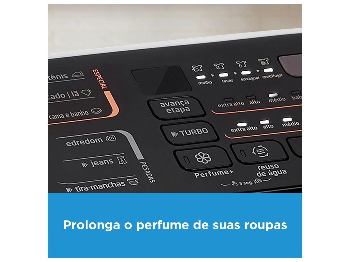 Lavadora de Roupas Midea 13kg Cesto Inox 13 Programas de Lavagem Branca Wave Agitator