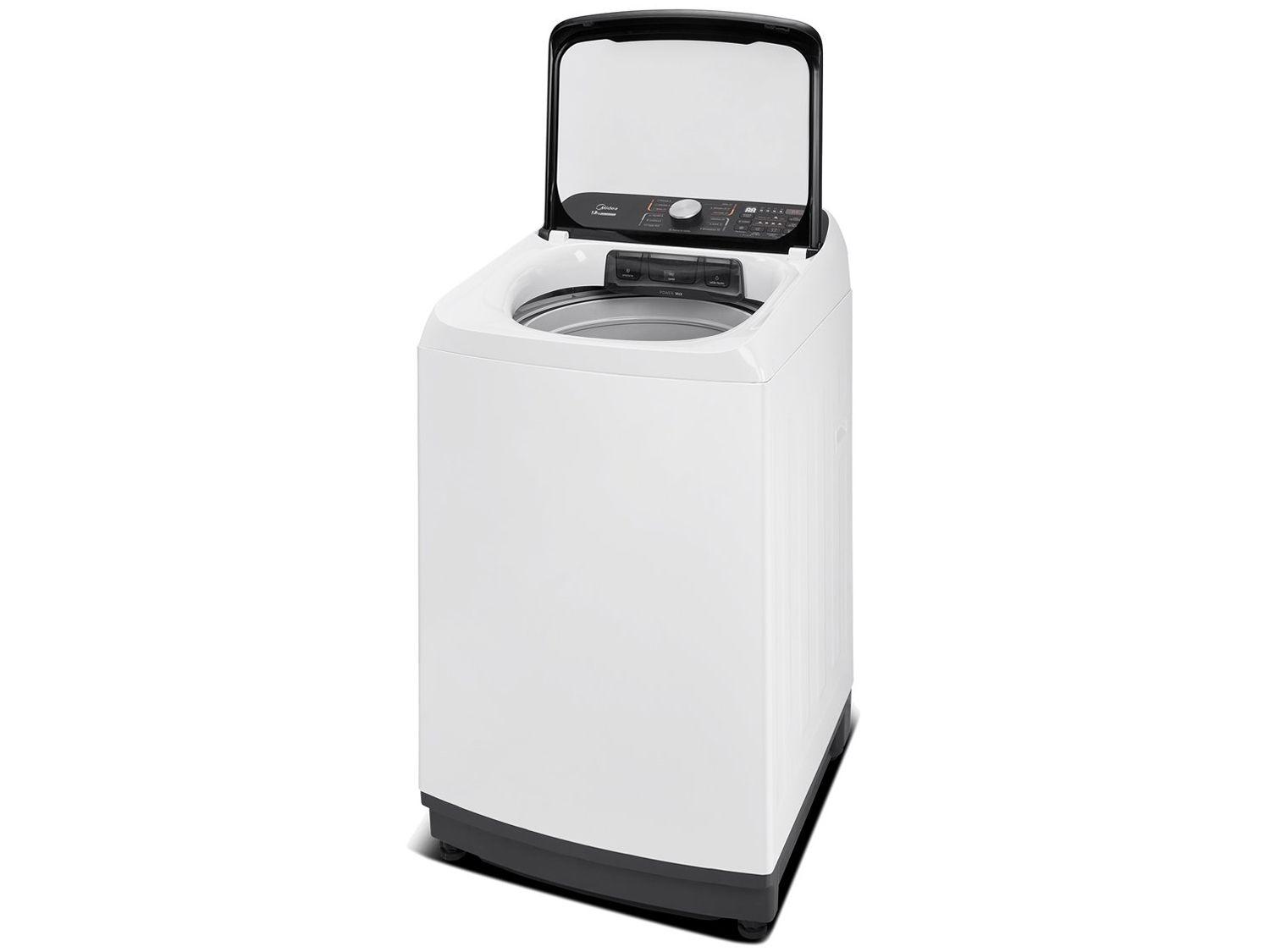 Lavadora de Roupas Midea 13kg Cesto Inox 13 Programas de Lavagem Branca Wave Agitator