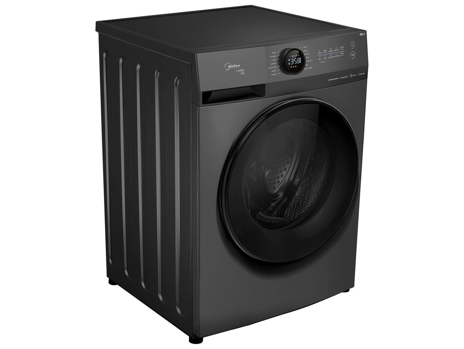 Lavadora de Roupas Midea Slim 13kg HealthGuard Smart Inverter Água Fria e Quente Titanium MF200W130WB/GK-01