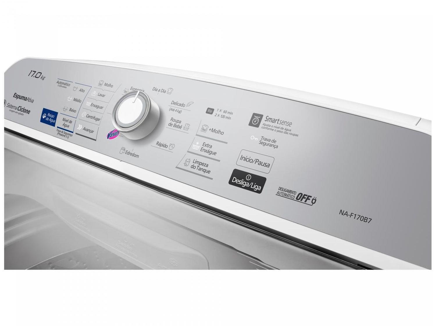 Lavadora de Roupas Panasonic 17kg Cesto Inox