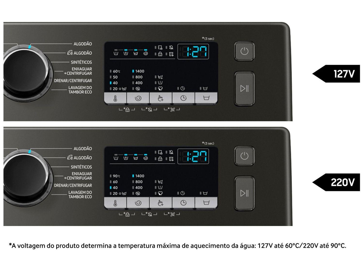 Lavadora de Roupas Samsung Inverter 11kg Cesto Inox 12 Programas de Lavagem Preta WW11T4040BX/AZ