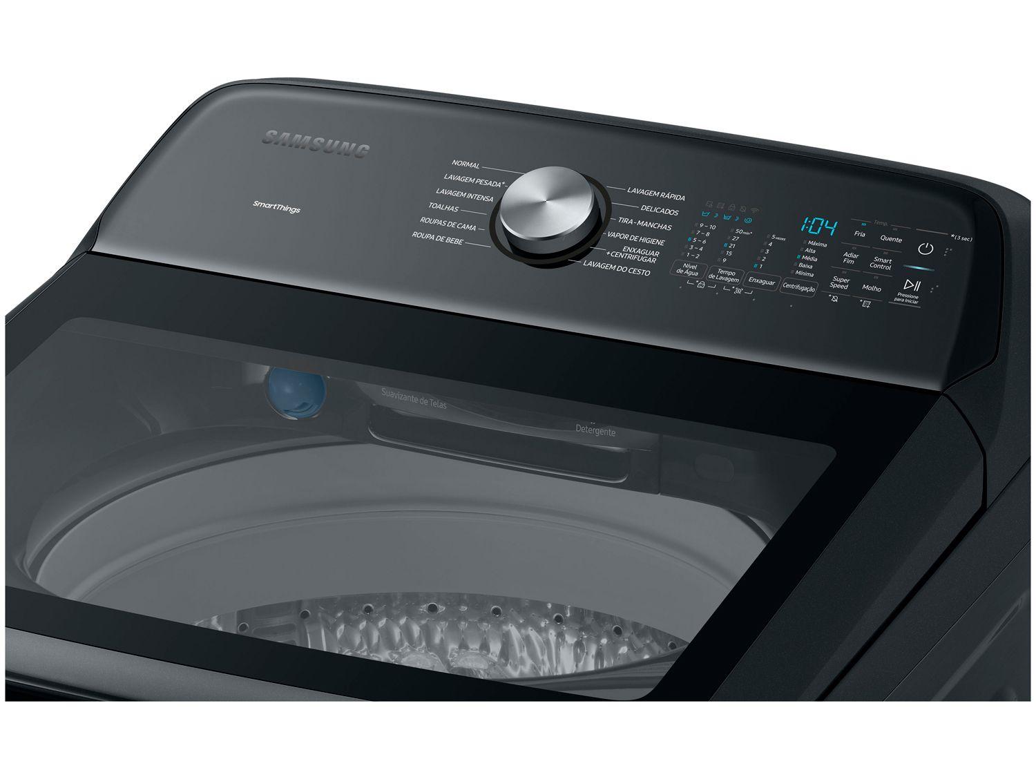 Lavadora de Roupas Samsung Inverter 23kg Inox 12 Programas de Lavagem Preto Caviar WA23B