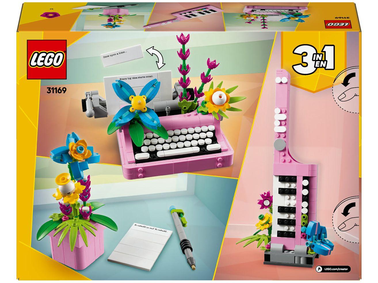 LEGO Máquina de Escrever com Flores 3 em 1