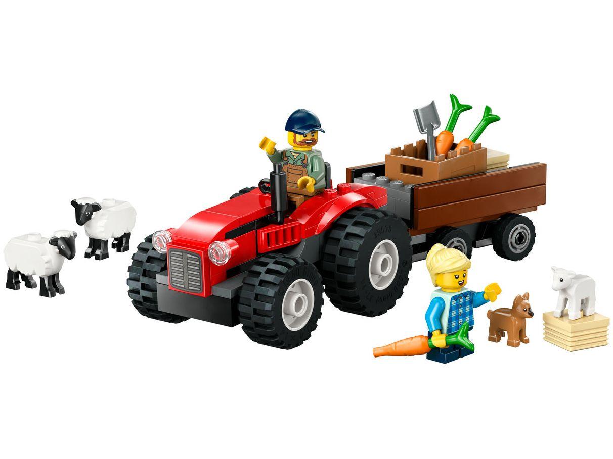 LEGO Trator de Fazenda Vermelho com Trailer e 