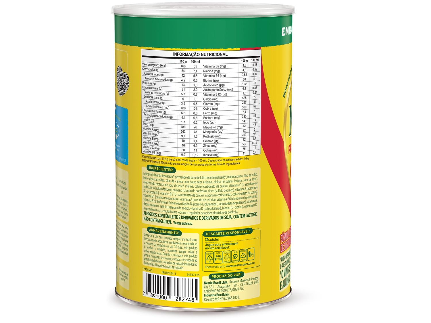 Leite em Pó Composto Lácteo Ninho Fases 1+