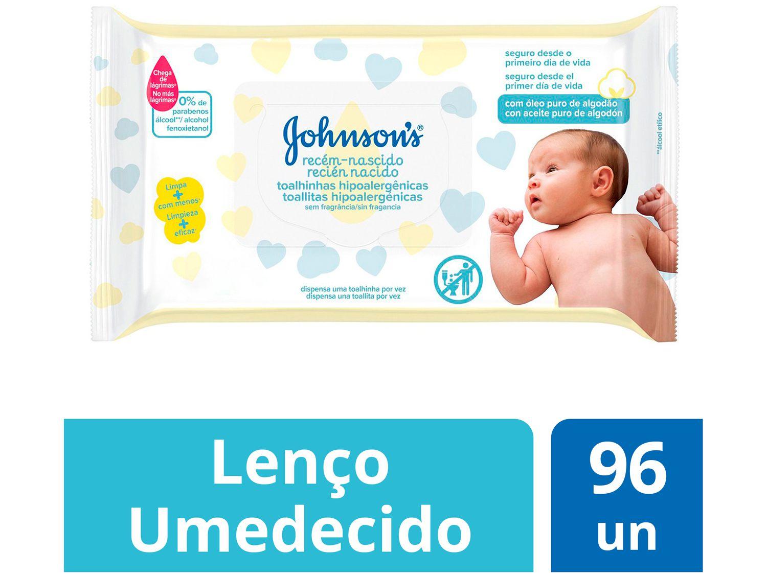 Lenço Umedecido Johnsons Baby - Recém-Nascido 96 Unidades - Toalha ...