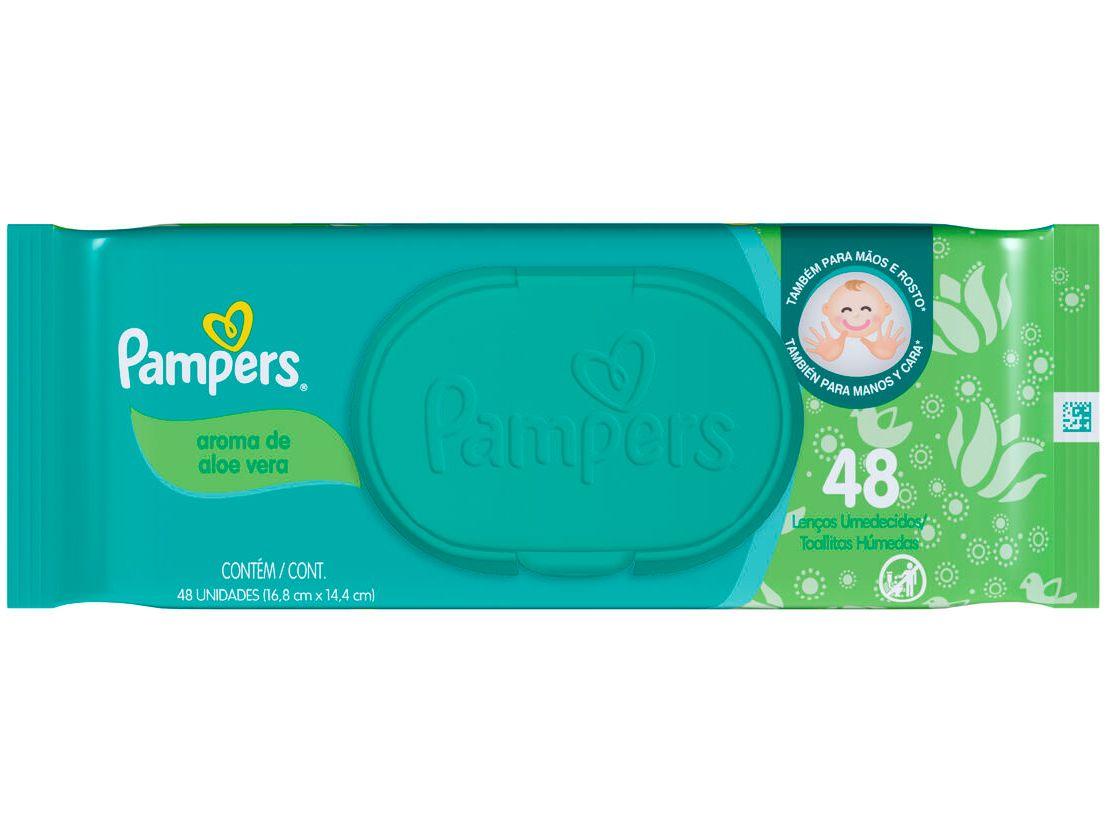 Lenço Umedecido Pampers Aloe Vera 12 Pacotes com 48 Unidades Cada