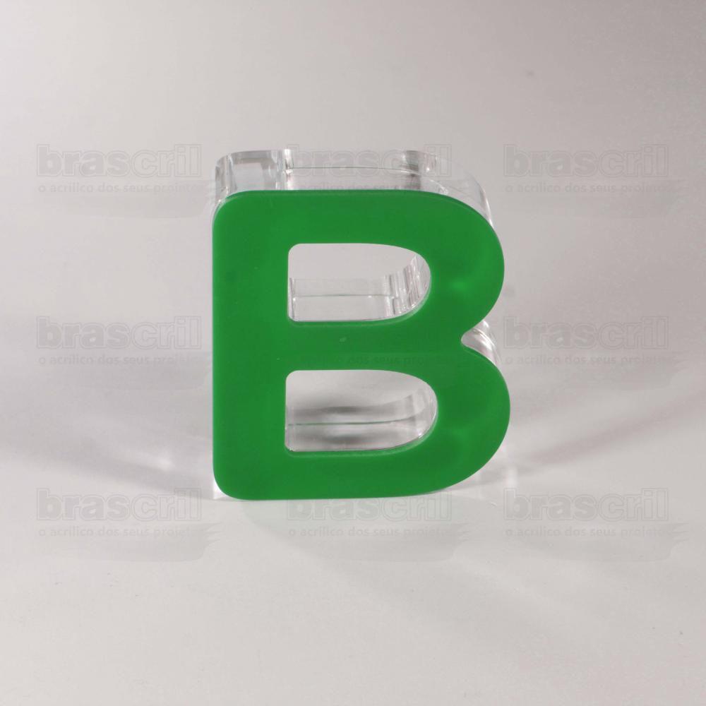 Letra Caixa ”B” 9cm de altura Verde Arial Rounded Brascril Luminária de Letra / Número