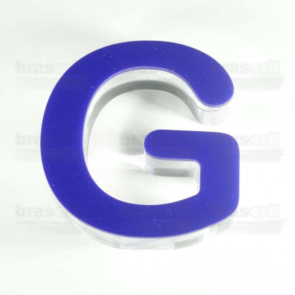 Letra Caixa ”G” 9cm de altura Azul Arial Rounded Brascril Luminária de Letra / Número