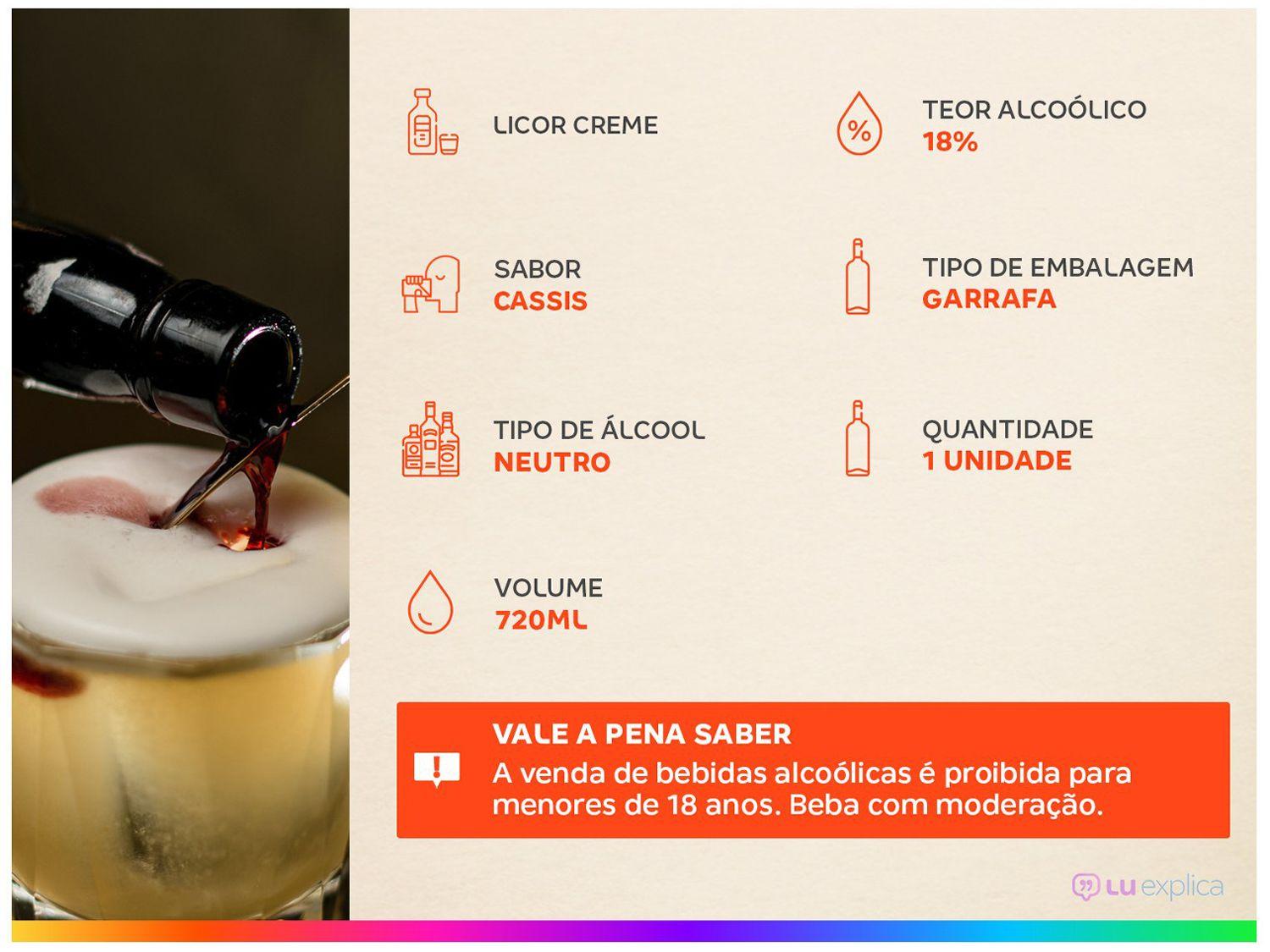 Licor Creme Stock Cassis 720ml
