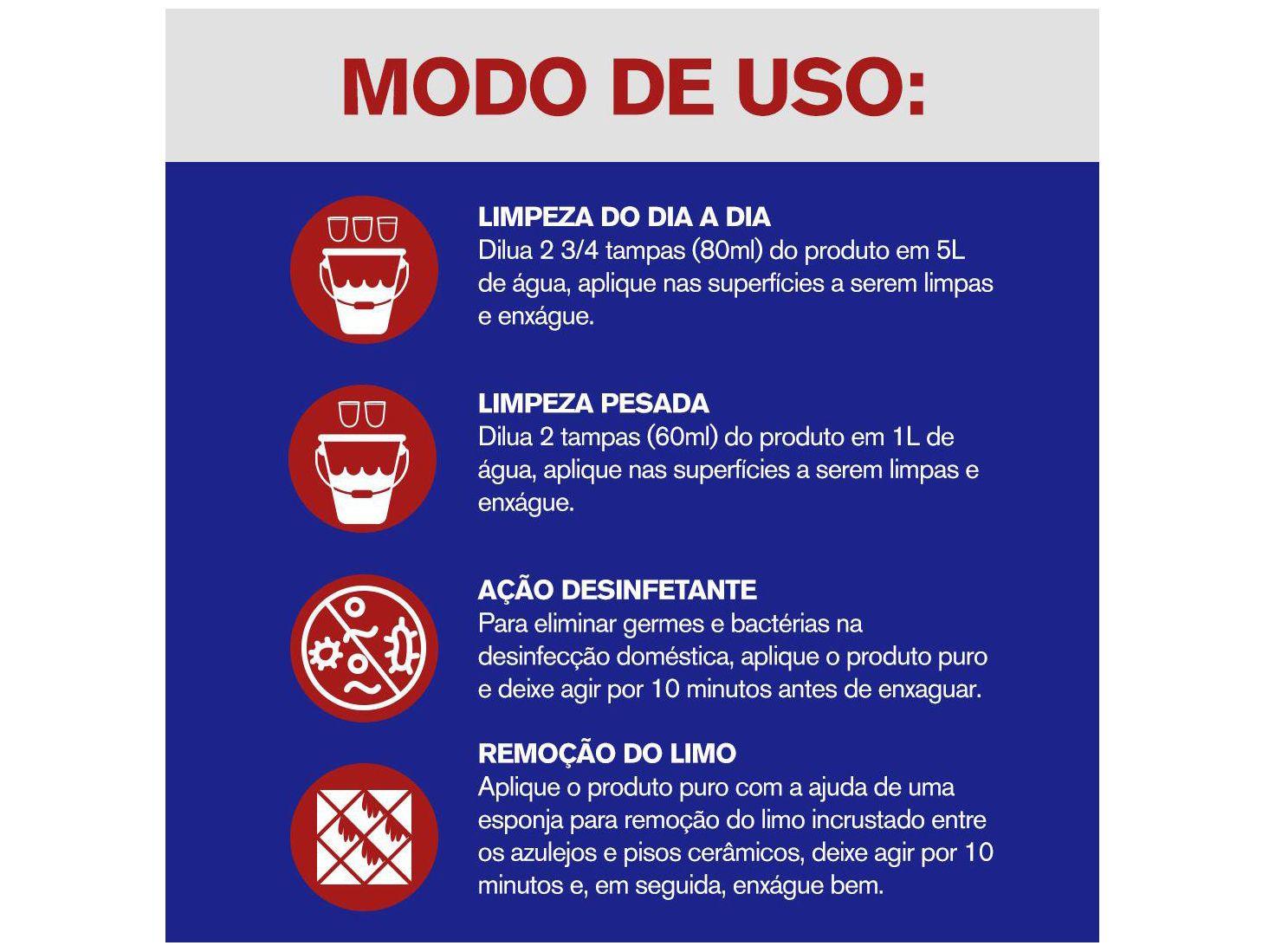 Limpador Multiuso Veja Limpeza Pesada Cloro Ativo