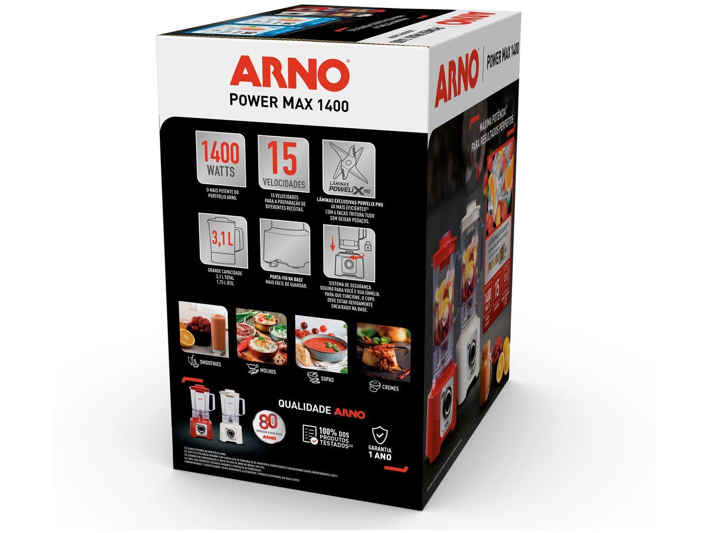 Liquidificador Arno Power Max LN64 15 Velocidades 1400W Marfim