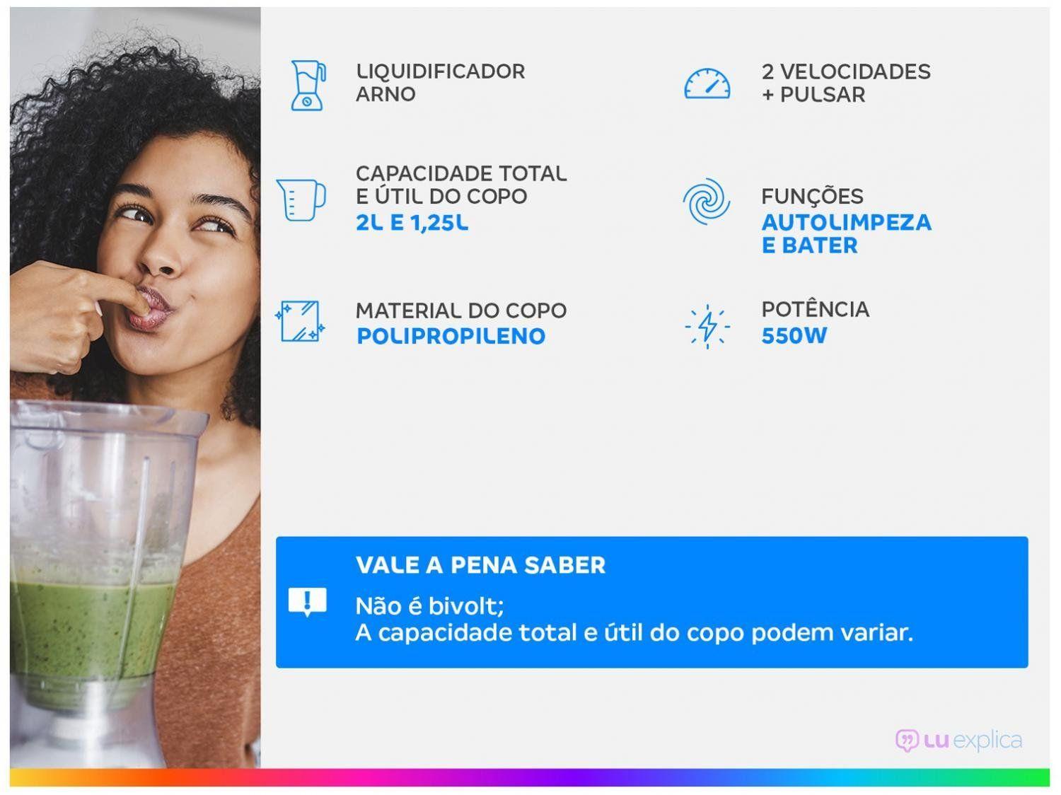 Liquidificador Arno Power Mix Branco 550W