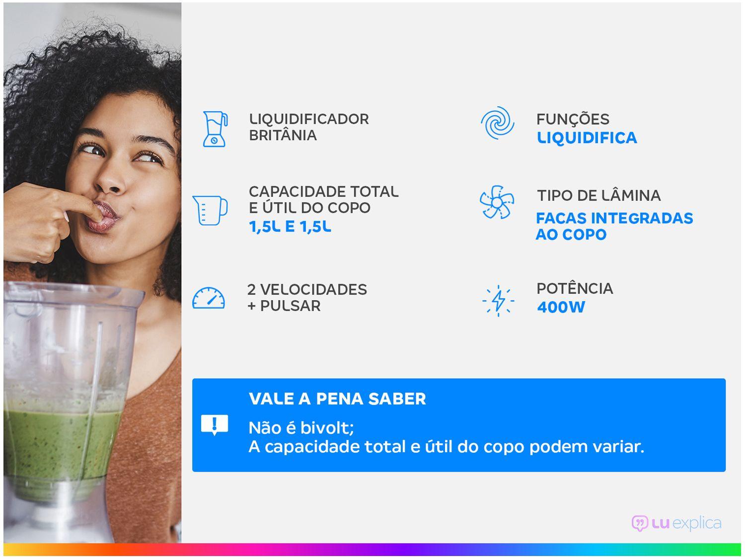 Liquidificador Britânia Diamante Branco