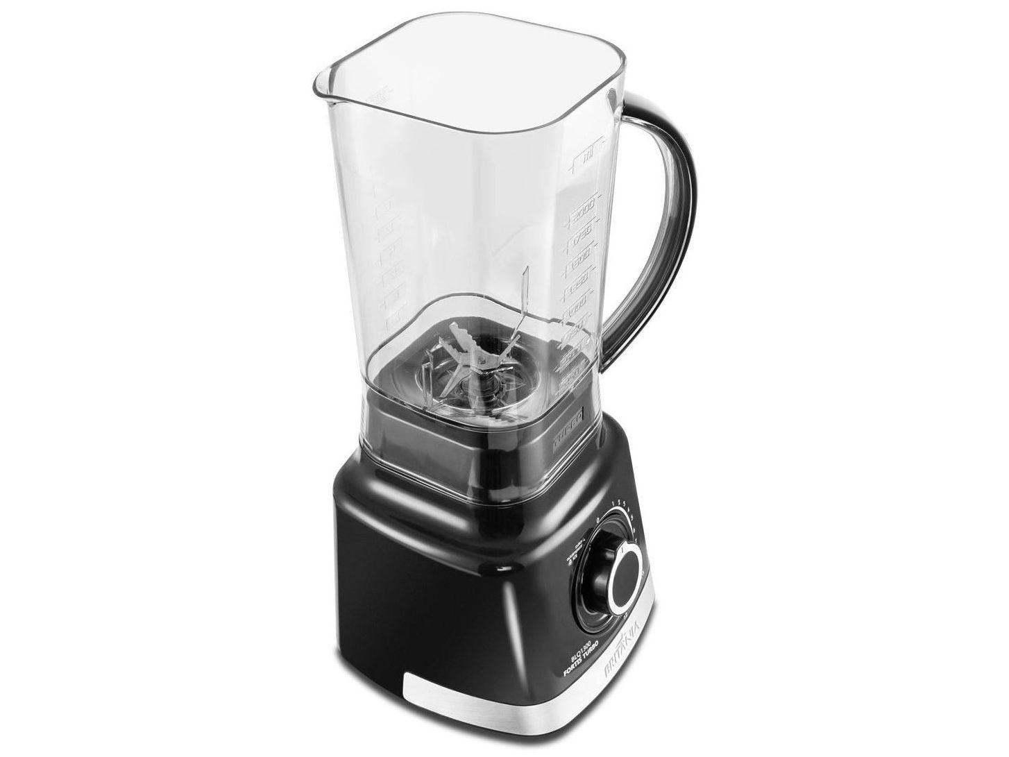 Liquidificador Britânia Fortis Turbo BLQ1300P Preto com Filtro 12 Velocidades + Pulsar 1400W
