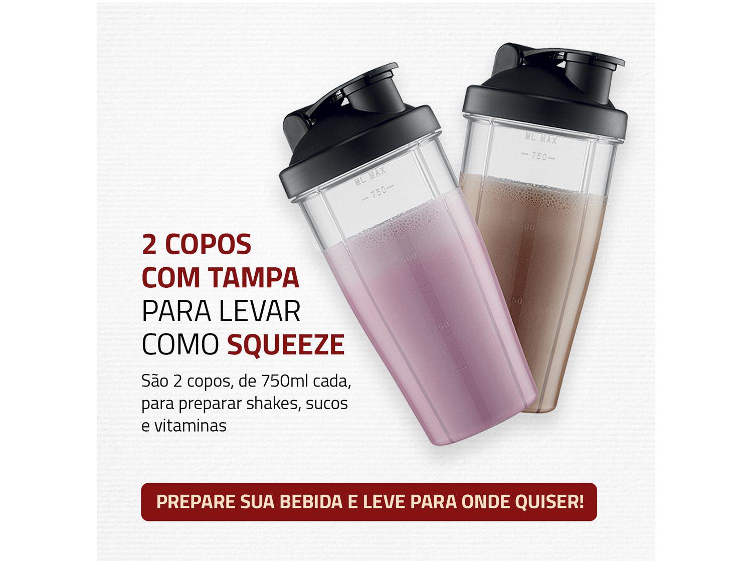 Liquidificador Mondial Personal Blender DG-01 2 Velocidades 300W Preto e Prata