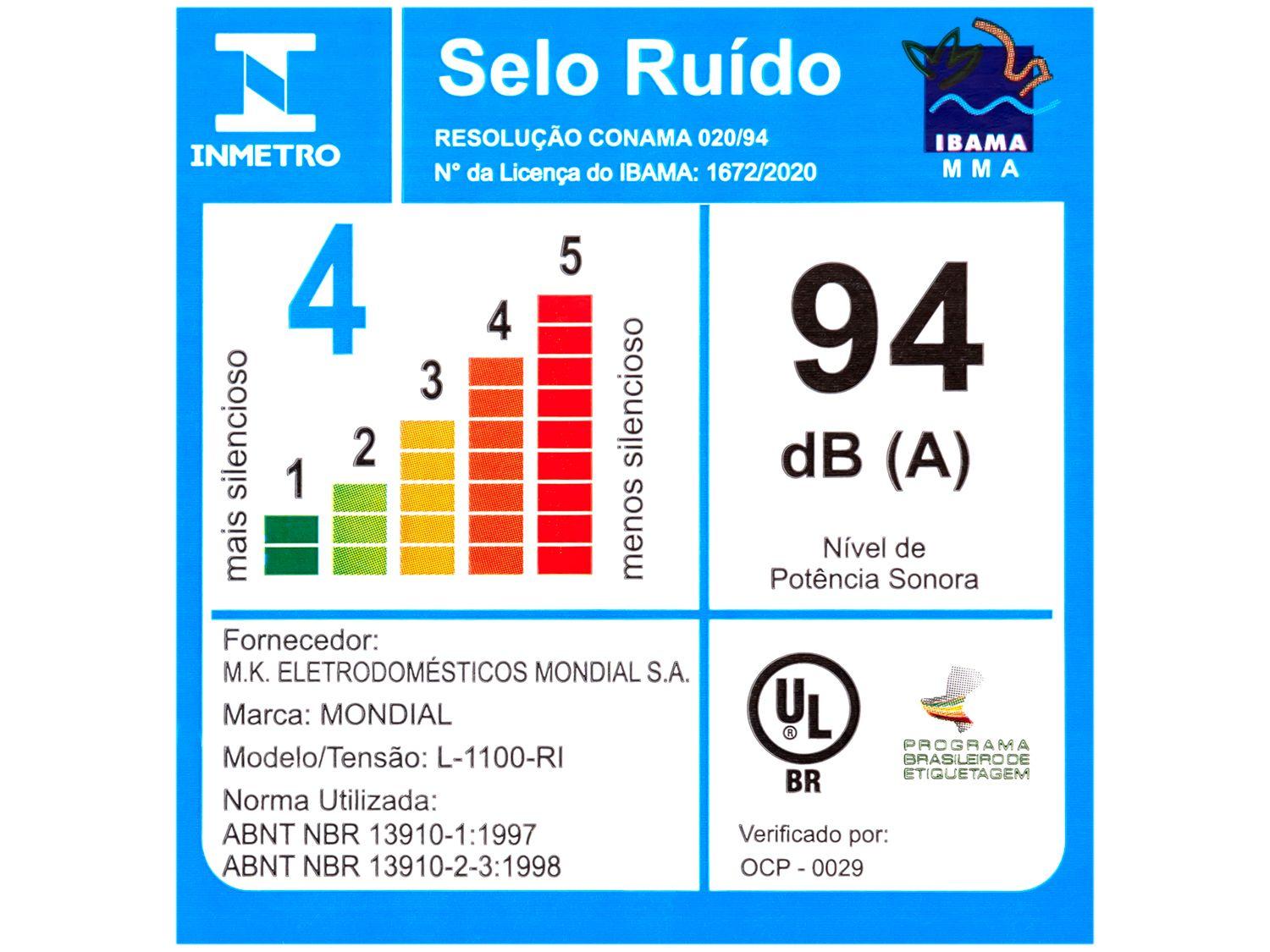 Liquidificador Mondial Turbo Inox L-1100 RI Vermelho com Filtro 12 Velocidades 1100W