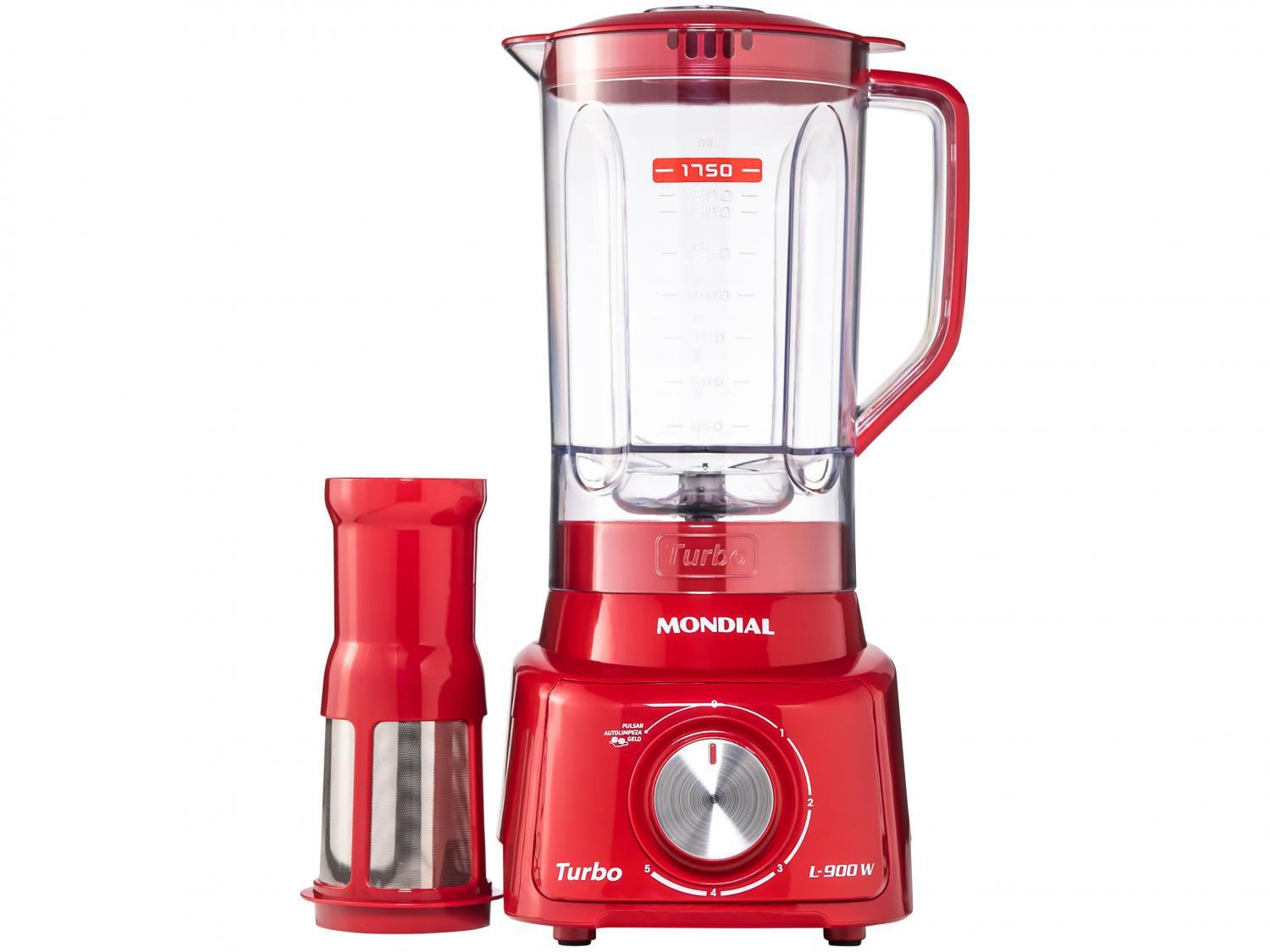 Liquidificador Mondial Turbo L-900 FR Copo - Vermelho Com Filtro 05 ...