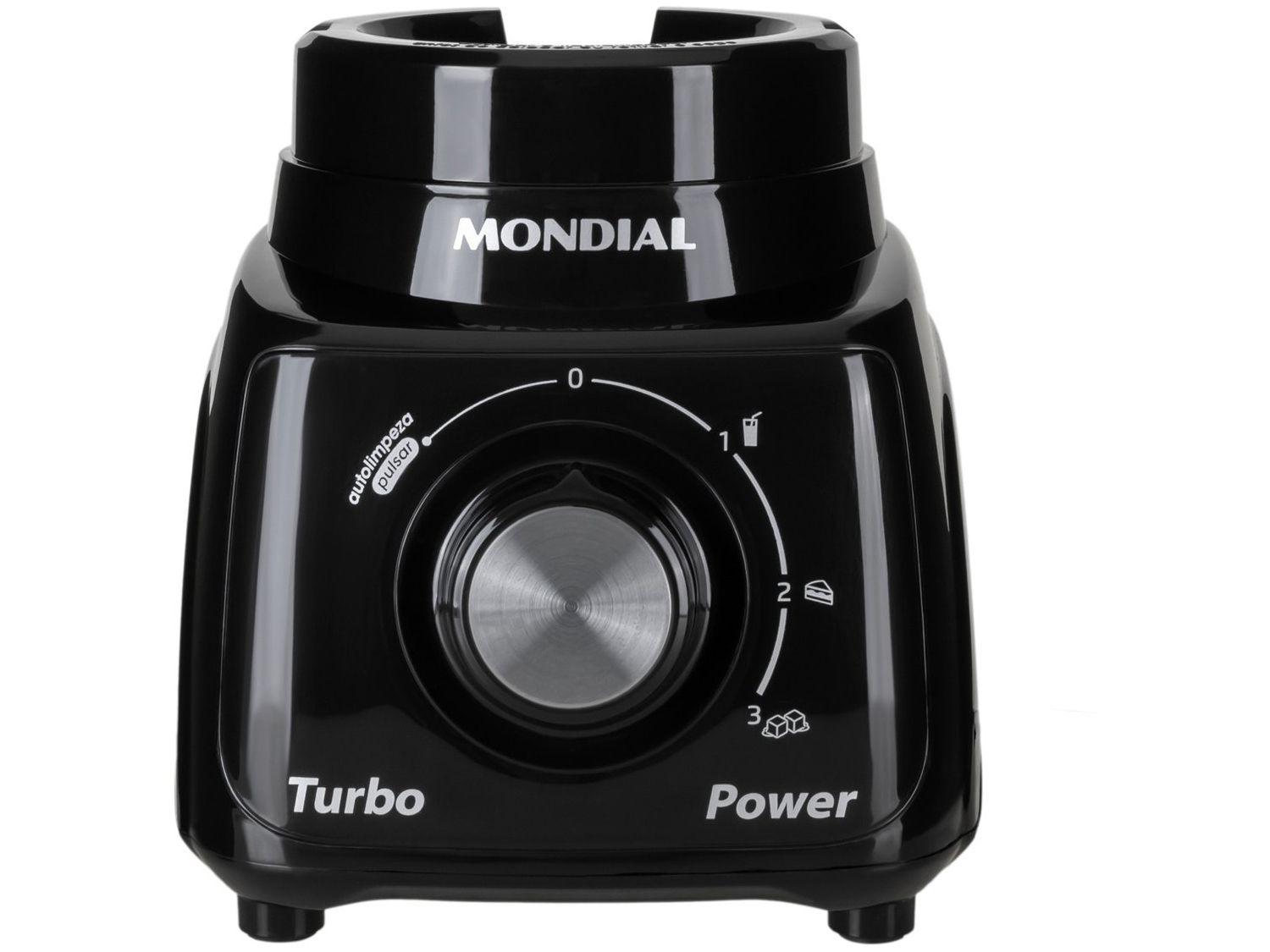 Liquidificador Mondial Turbo Power L-99 FB Preto com Filtro 3 Velocidades 550W